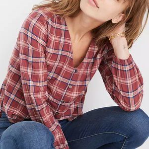 Madewell Plaid Blouse, M